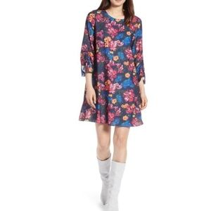 Halogen Ruched Sleeve Swing Dress
